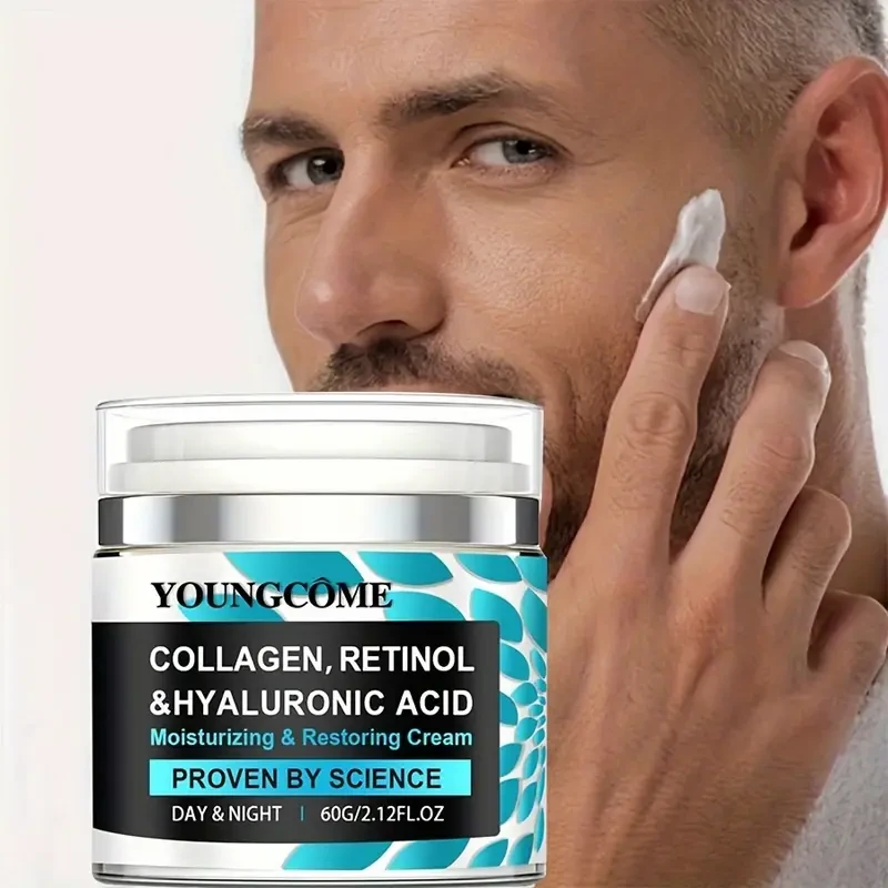 Moisturizing & Restoring Cream And Essence Set, Contains Collagen, Retinol And Hyaluronic Acid, Moisturizing Firming Nourishing Facial Skin Care Set With Plant Squalane Father's Day Gift