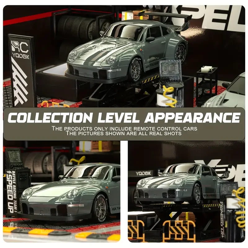 [1pc 2.4Ghz 4WD RC Drift Car] 1:24 Scale RC Drift Car with Flashing Lights, 2.4GHz 4WD High-Speed Racing Vehicle, Dual Tires Set for Speed & Drift, Rechargeable 500mAh Lithium Battery, USB Charging Remote Control Toy for Boys & Girls, Includes Cones & Too