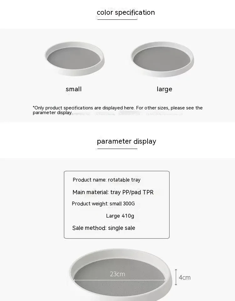 Kitchen Rotary Tray Seasoning Utensils Storage Rack Desktop Tray
