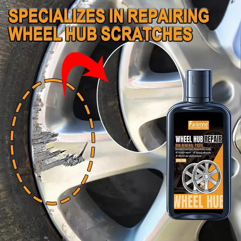 120g Premium Wheel Repair Kit: Scratch & Oxidation Remover, No-Residue Car Maintenance Polishing Paste for Enhanced Vehicle Care