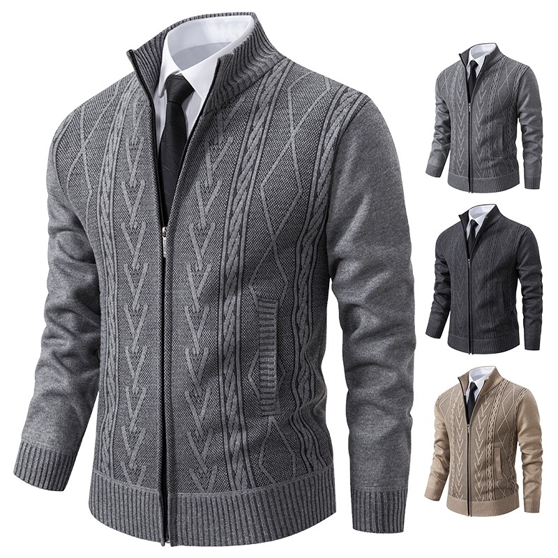 Mens Cashmere Padded Knitted Sweater Coat Mens Cashmere Padded Knitted Sweater Coat