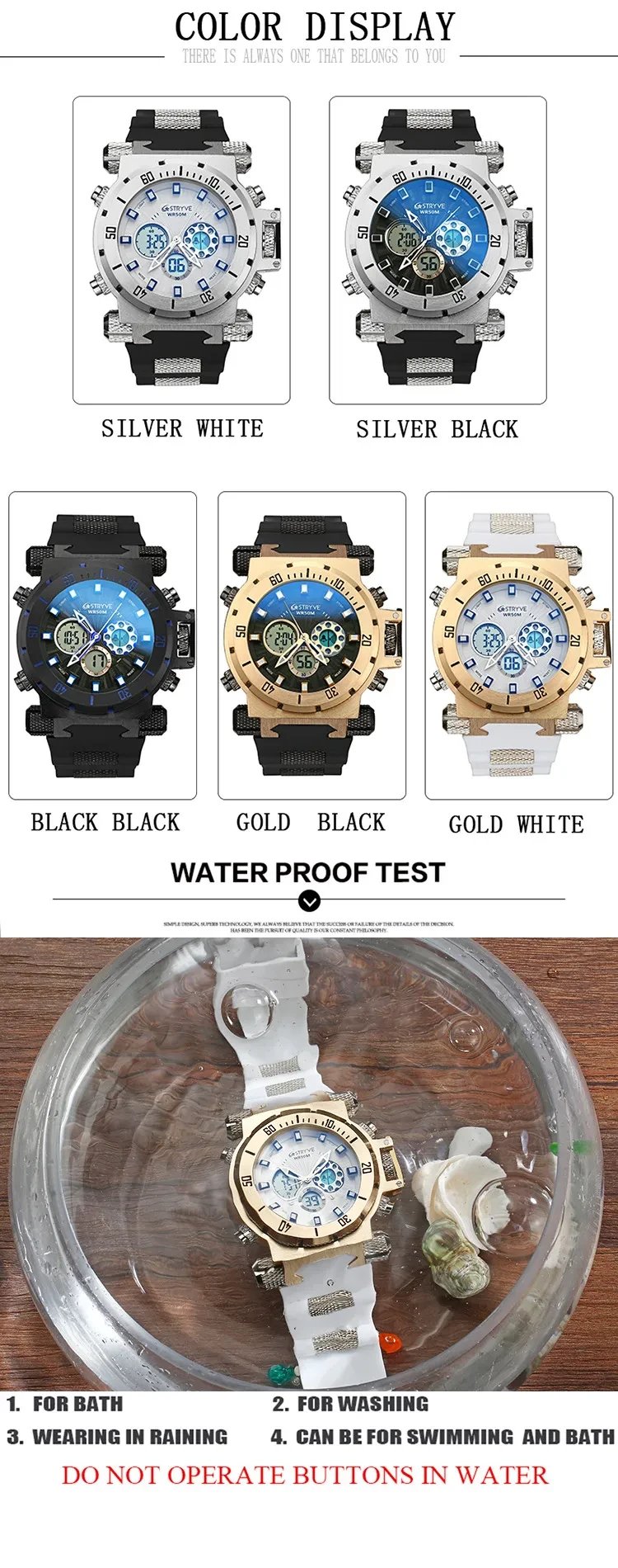 STRYVE multi-function waterproof sports watch