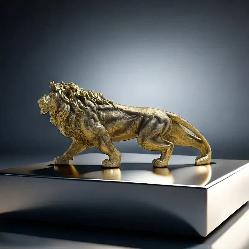 1pc, Majestic Lion Sculpture Statue
