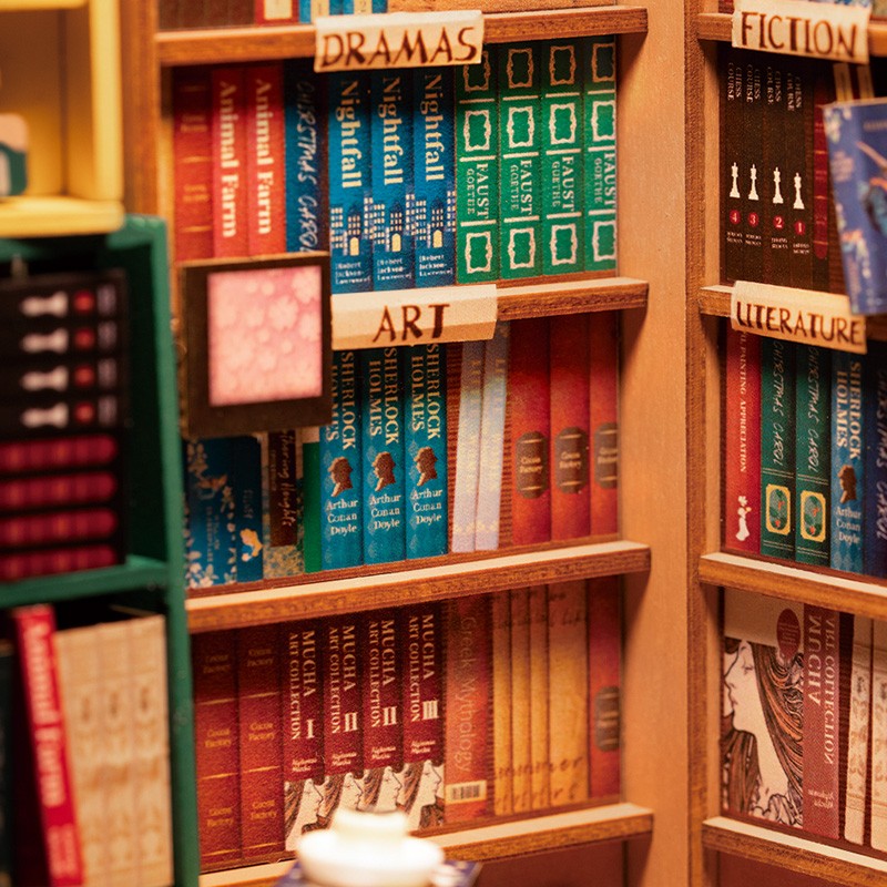 Rolife 3D DIY Wooden Book Nook Shiguang Bookstore With LED For Xmas Gifts