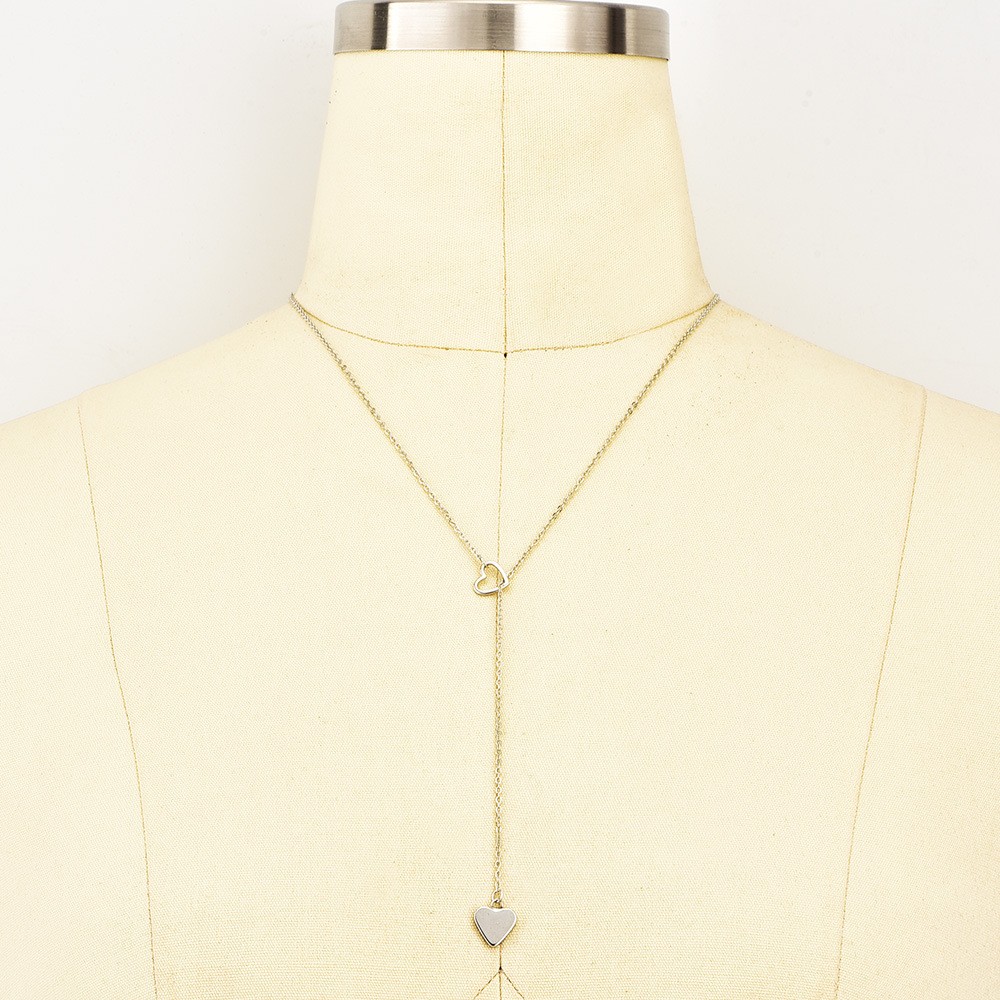 Peach Heart Pendant Women's Y-shaped Necklace