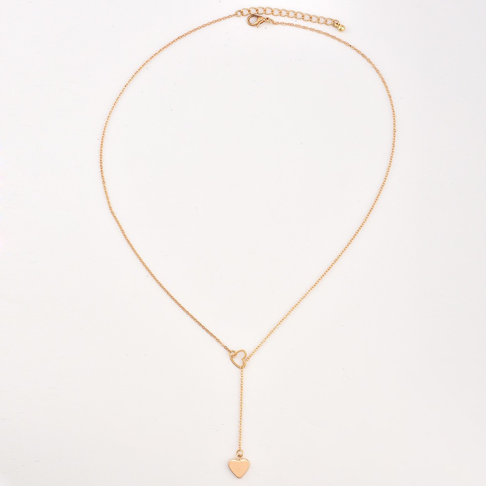 Peach Heart Pendant Women's Y-shaped Necklace