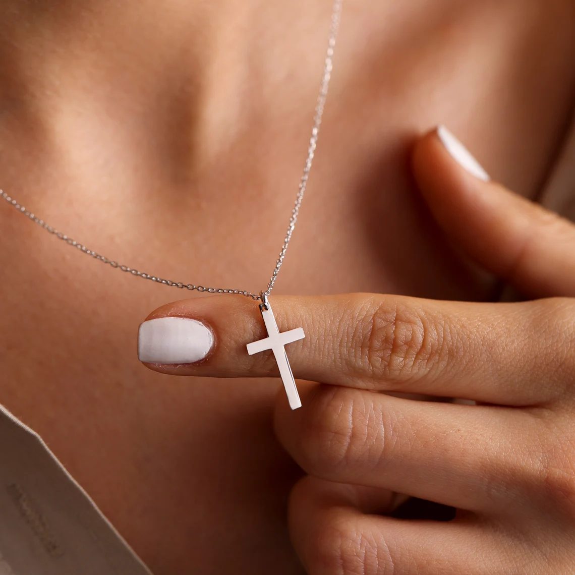 Fashion Stainless Steel Cross Gold & Silver Color Necklace