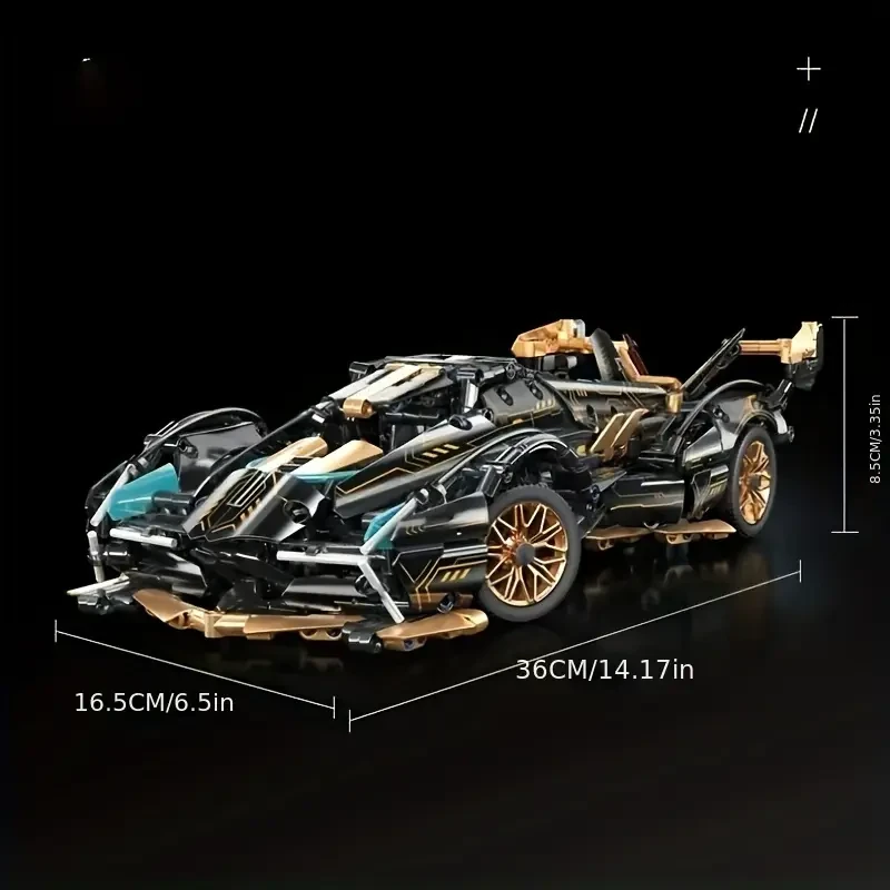 1330pcs Limited Edition Super Sports Car Model Building Blocks Set, ABS Plastic Stackable Interlocking Bricks Toy, Ideal Birthday and Christmas Gift
