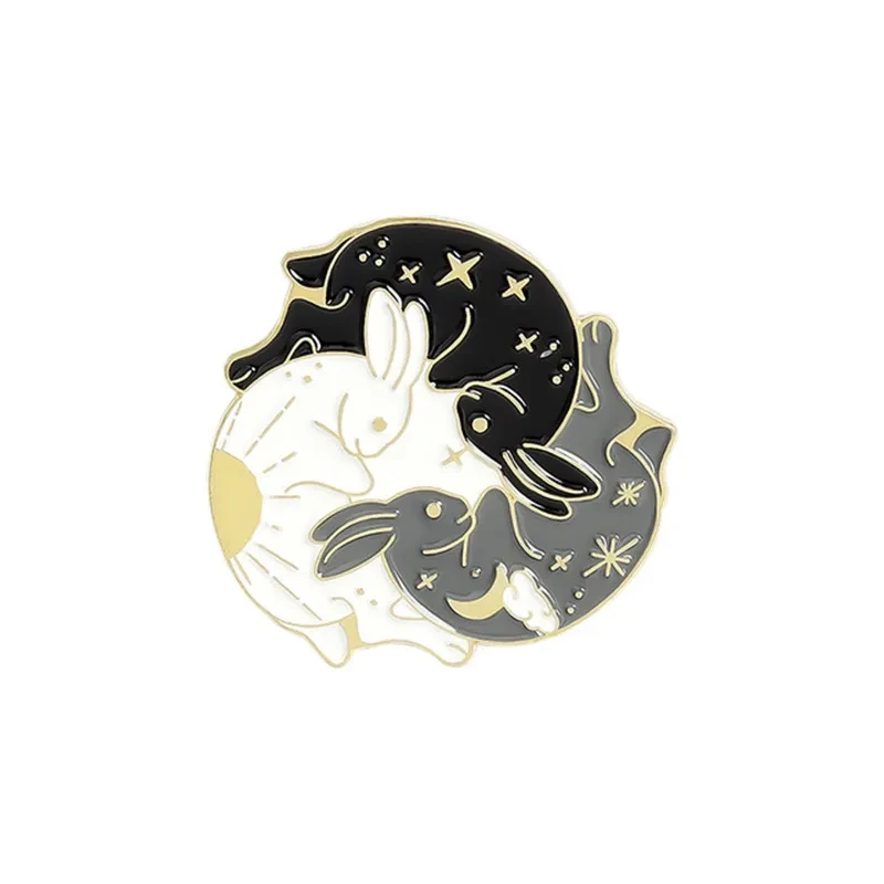Embracing Gossip Illustration Creative Brooch Small Animal Badge