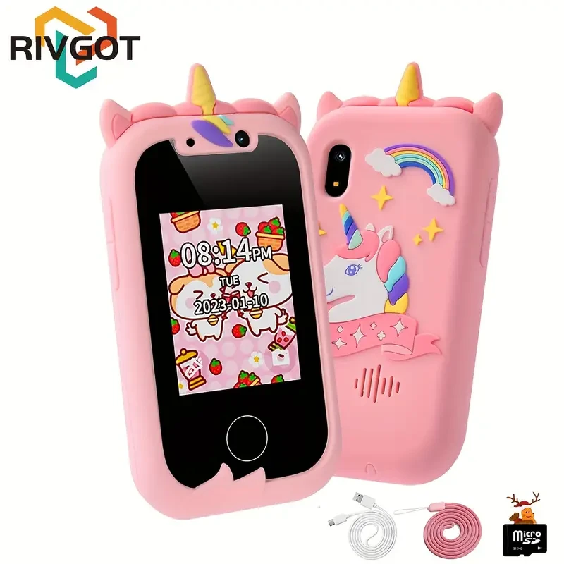 Children's Portable Learning Mobile Phone Toys, Children's Smartphone Toys For Girls, Music Player With Dual Cameras, With Game Alarm Clock Functions, Back To School, Children's Birthday Gift
