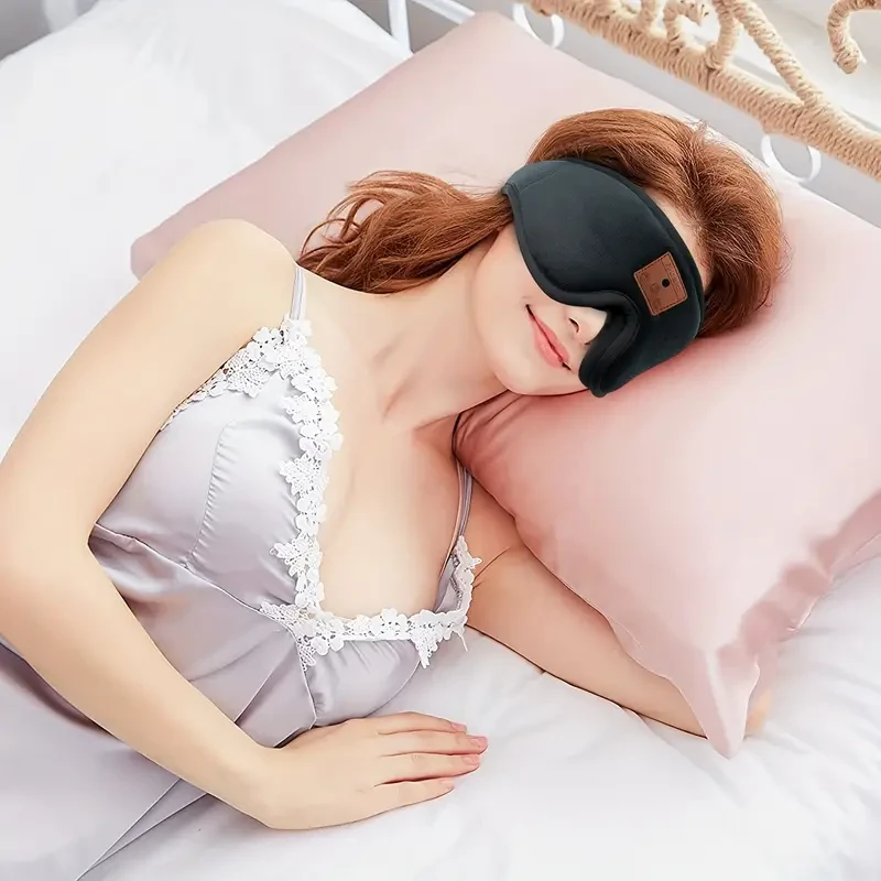 URIZONS Headband Eyemask Wireless Headphones - 3D Ergonomic Design TWS Sleep Earphones Headband Wireless Music Eyeshield Earbuds, Washable Sleeping Headsets with Built in Speakers for Yoga/Business Travel