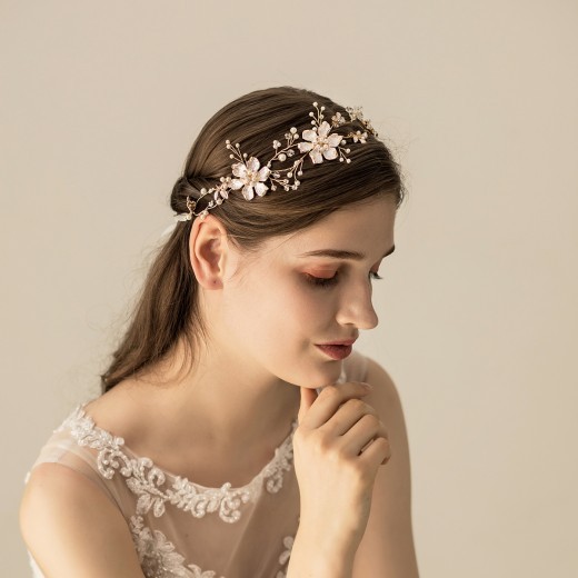Crystal Bridal Hair Accessories Exquisite Alloy Lacquer Flowers