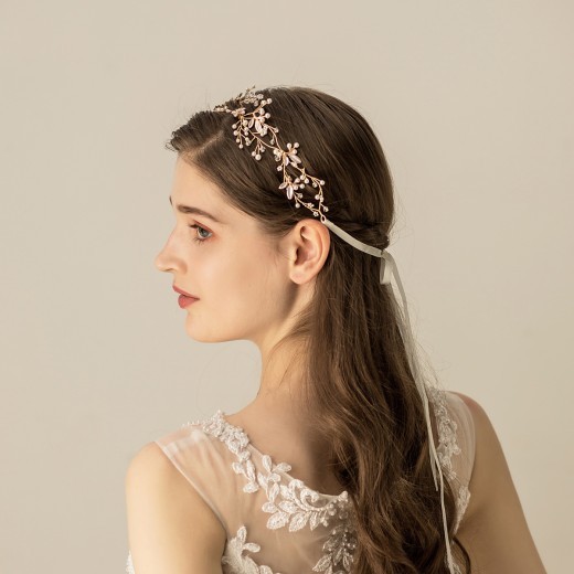 Crystal Bridal Hair Accessories Exquisite Alloy Lacquer Flowers
