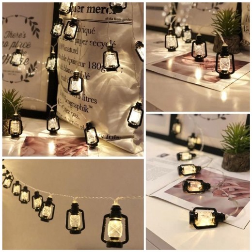 Led Fairy Lights Retro Kerosene Lamp LED String Lights Christmas Light Battery Powered Outdoor Yard Home Party Decoration