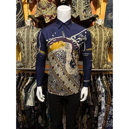 Slimfit Long Sleeve Men's Batik Shirt