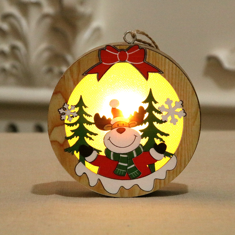 Christmas Decorations Wood Light Pendant Small Gifts