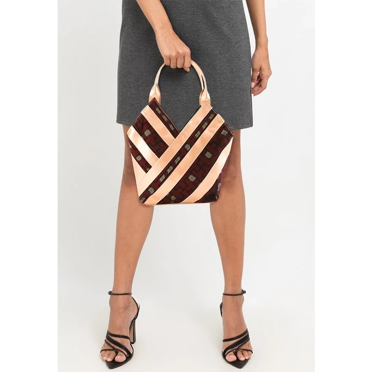 Women's Ethnic Batik Woven Gold Bag