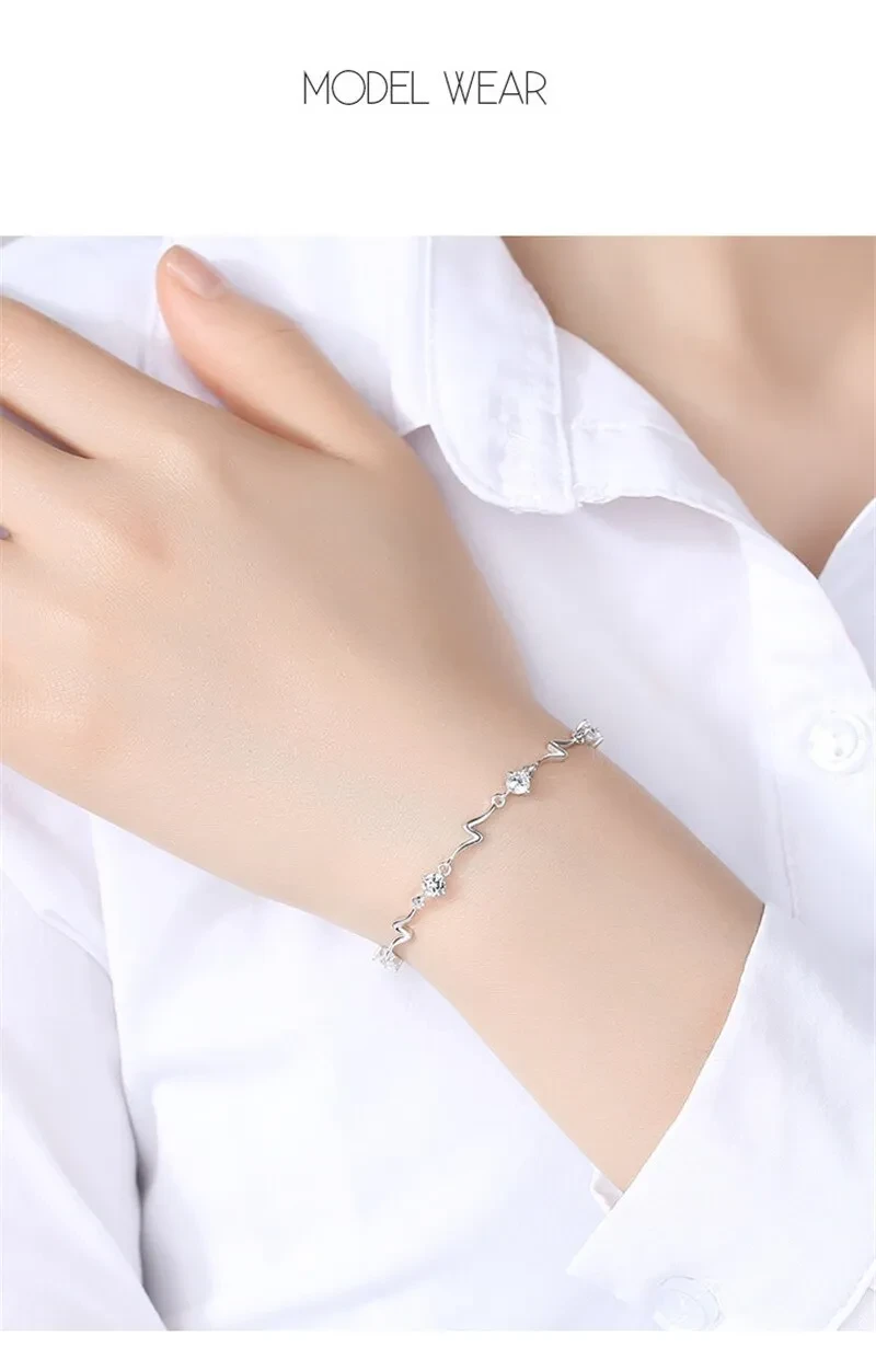 Blue crystal bracelet women diamond lightning bracelet