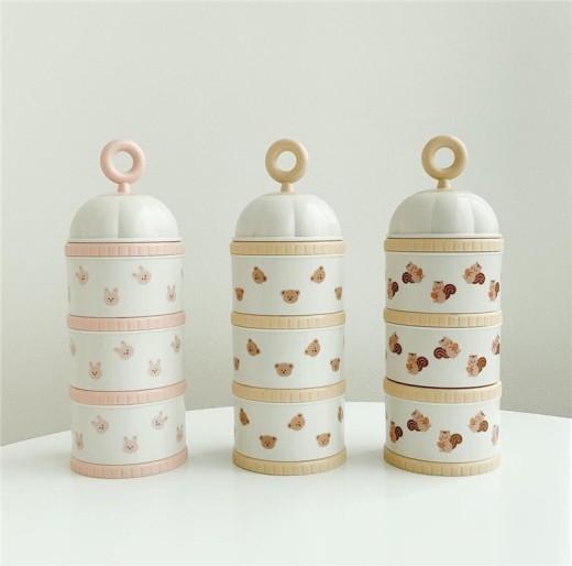 Milk Powder Box Infant Portable Three-layer Storage Box
