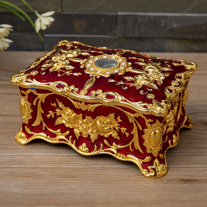 Metal Large Capacity Double-layer Jewelry Box Creative European Style