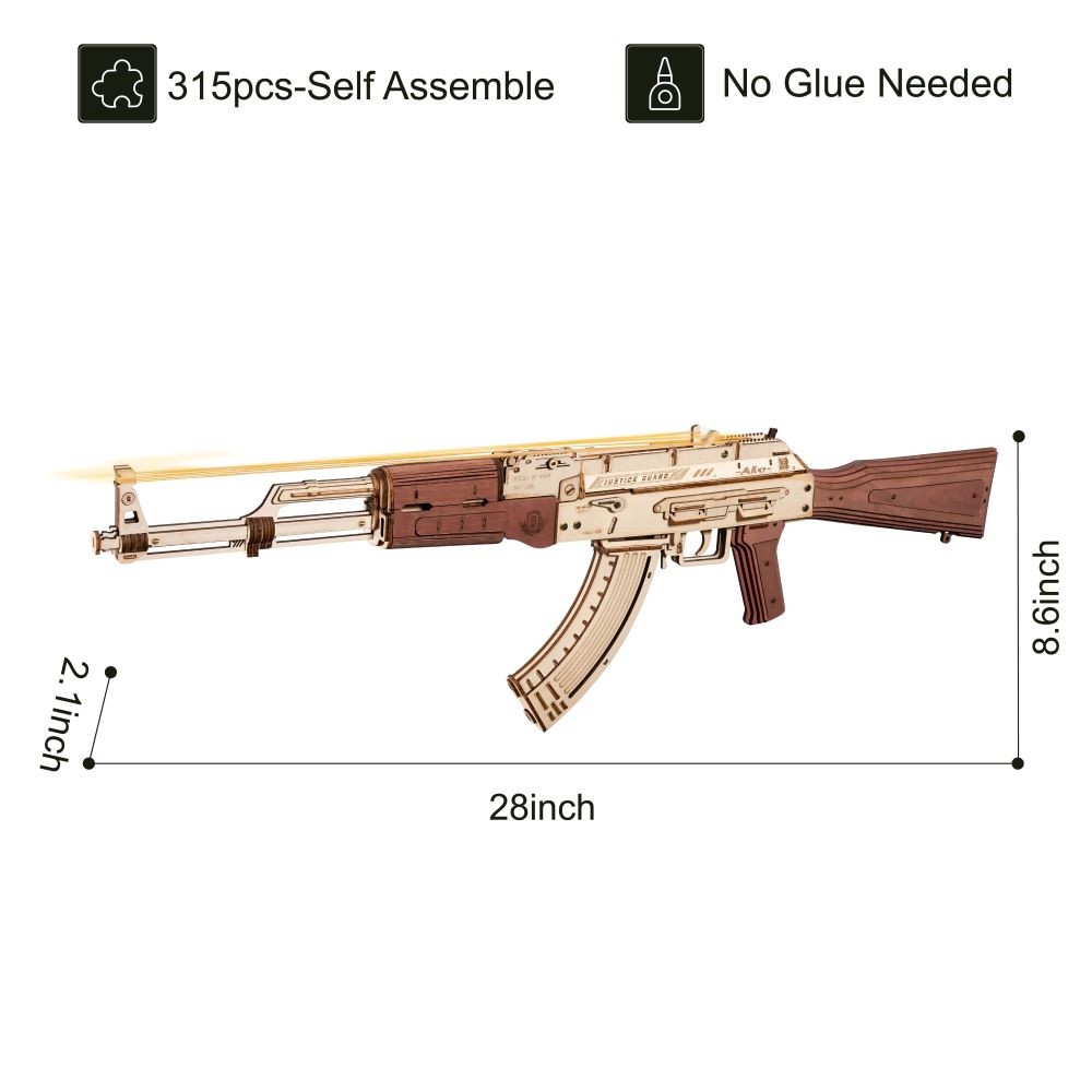 DIY AK-47 Wooden Toy Gun for Kids and Adults