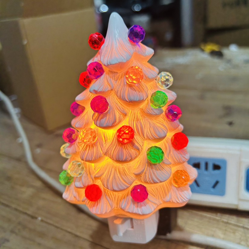 Christmas Gift Ceramic Transparent Christmas Tree Night Light