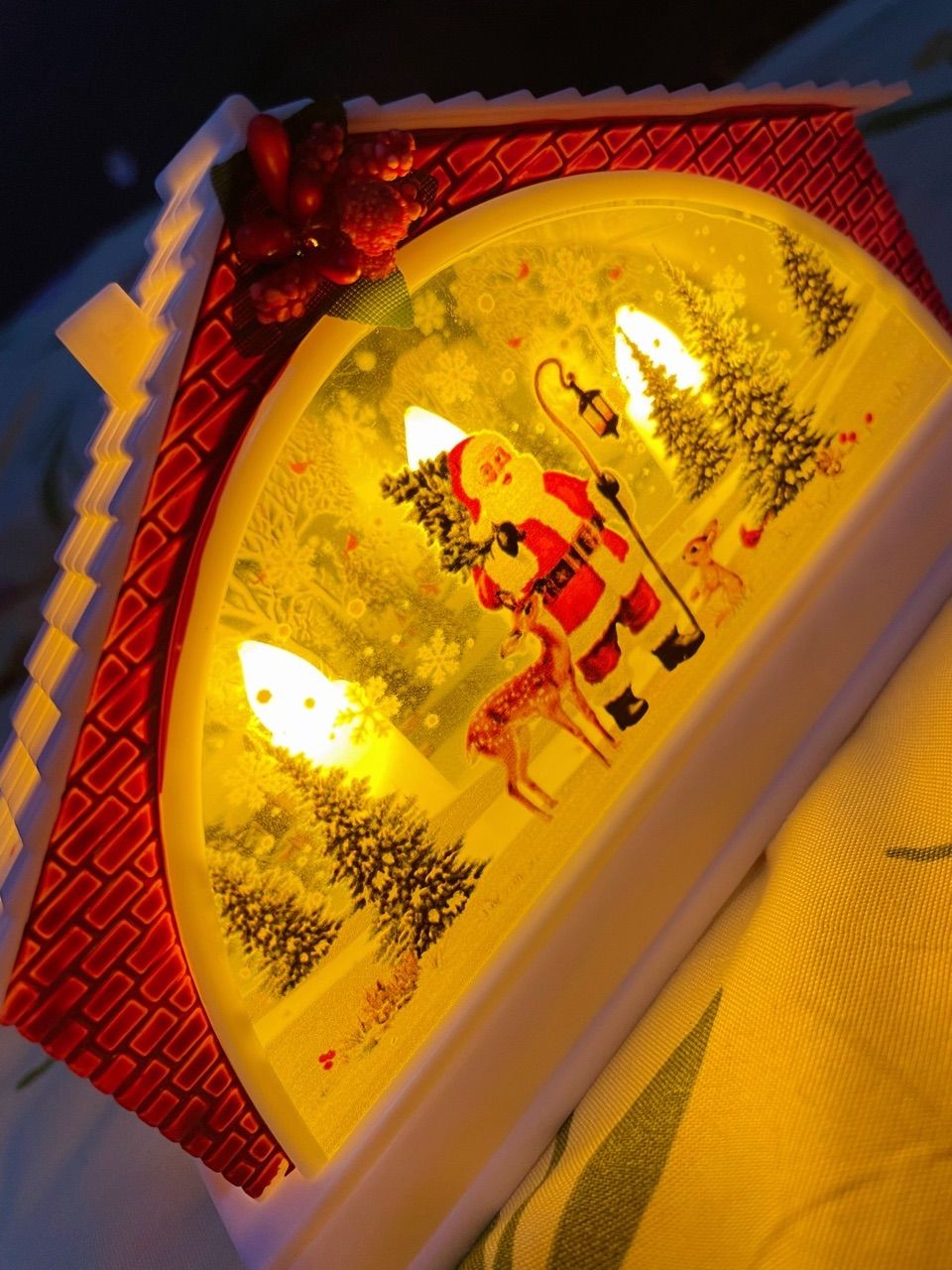 Christmas Display Christmas Village Warm White Lights Gift Christmas Home Decoration Ornaments