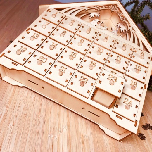 DIY wooden calendar Christmas gift box