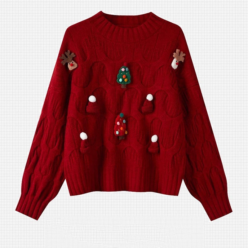 Christmas Top Three-dimensional Decoration Knitwear