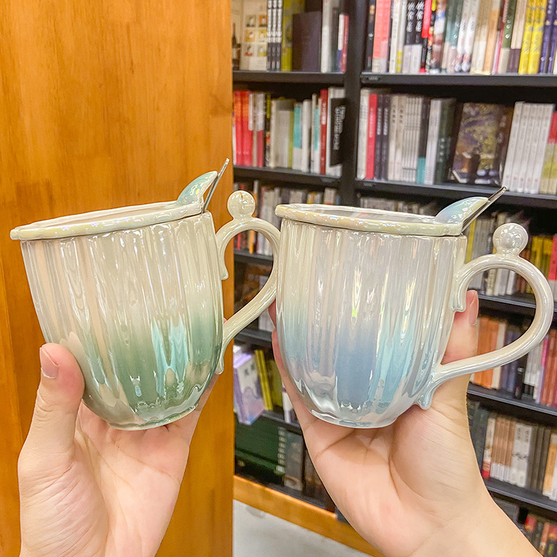 Gradient Color Pearl Ceramic Milk Mug