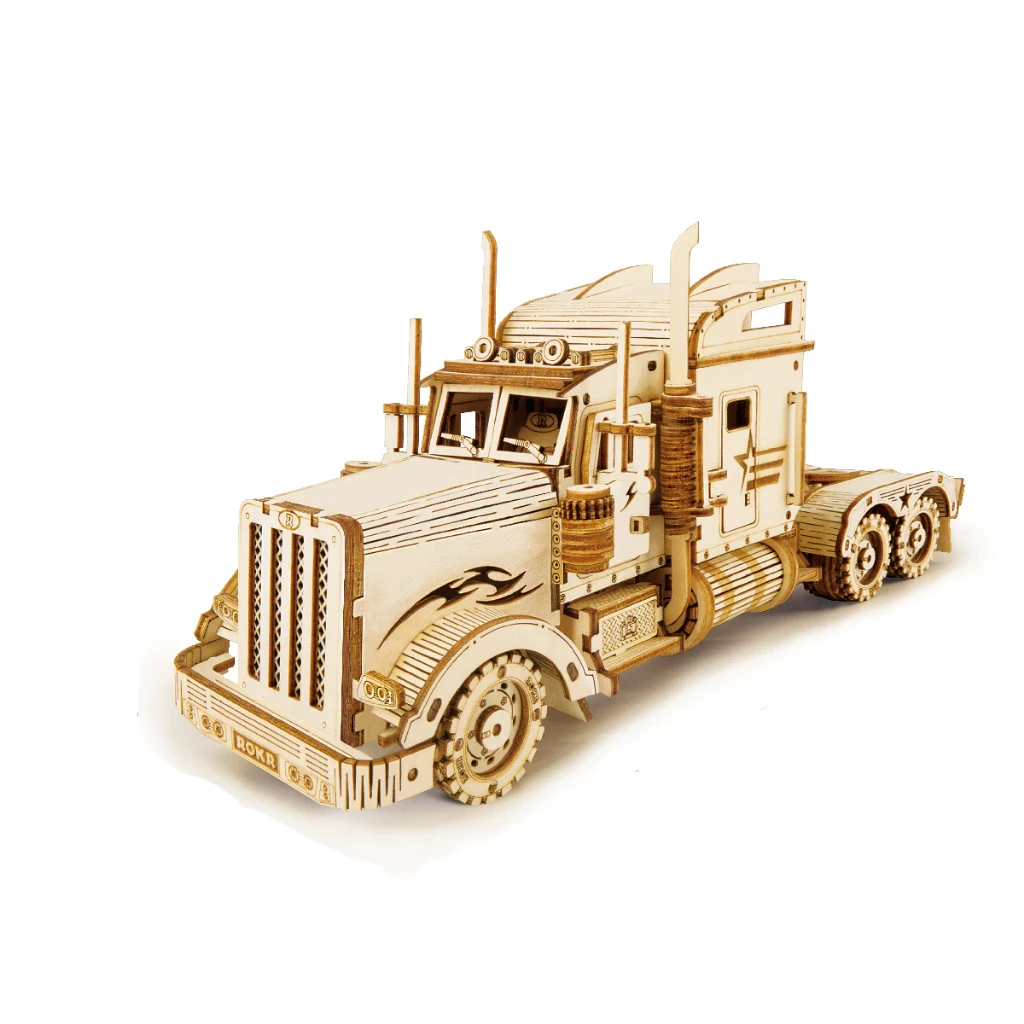 DIY Wood Puzzle Toy Truck Assembly Model Stereo Puzzle Craft Suitable For Kids Adult Gift