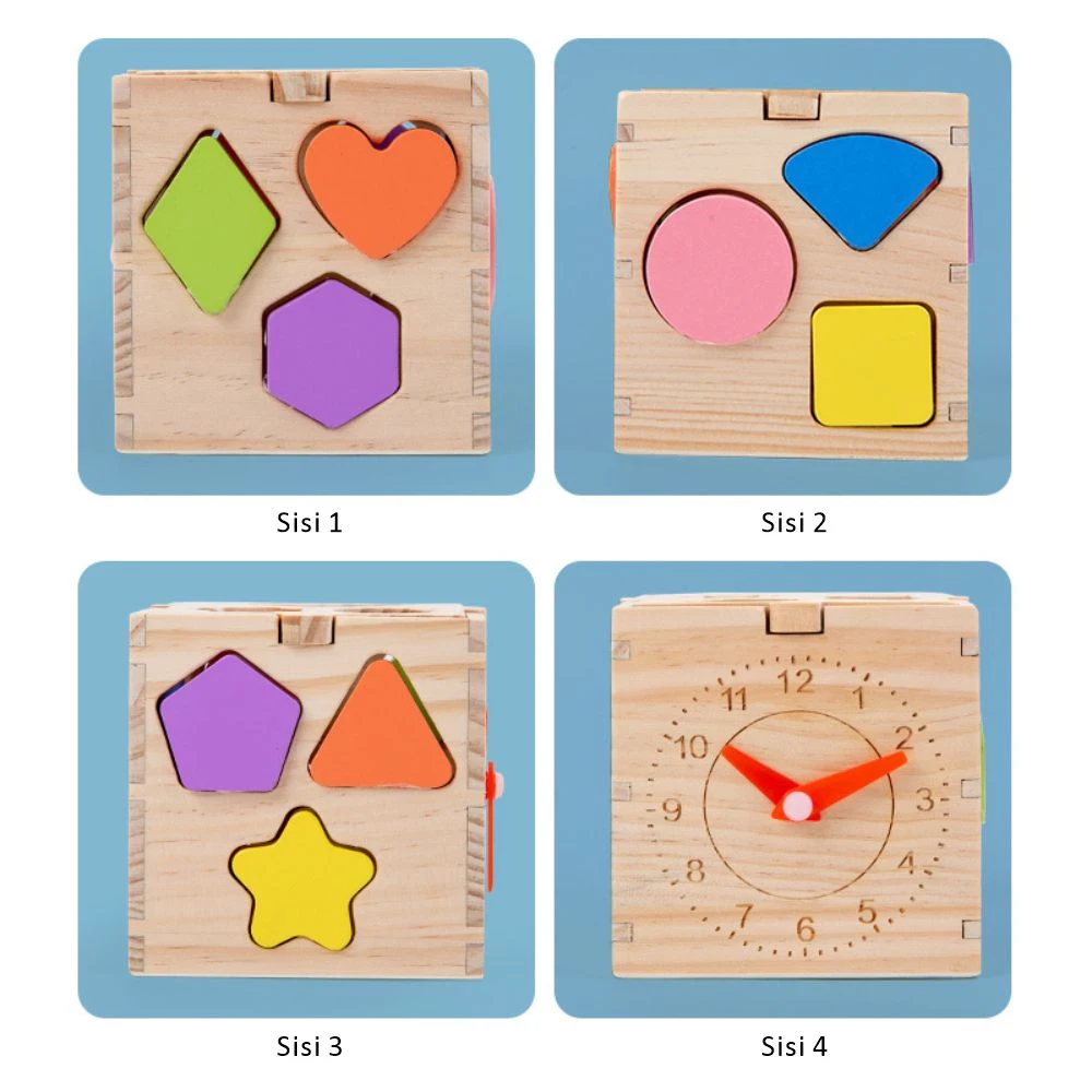 MK907 Toy Education Wooden Motorcycle Puzzle Geometry Wooden 3D Toy Box
