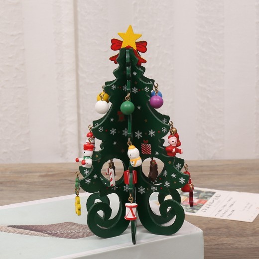 Christmas green tree scene decoration