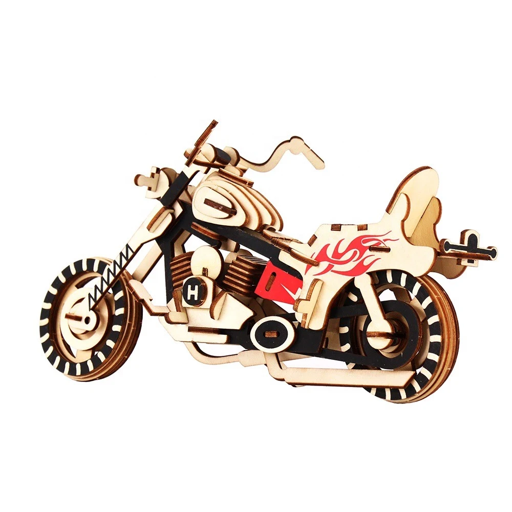 Wooden Puzzle - 3D Wooden Puzzle Vehicle - DIY - simulation motor big