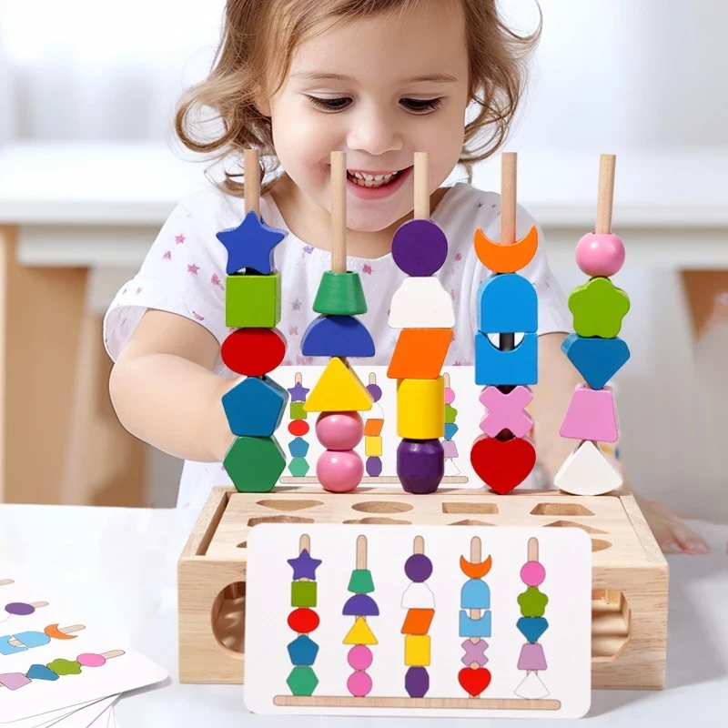 Puzzle Shape Matching Children's Educational Play Set Chunky Wooden Puzzle Toy