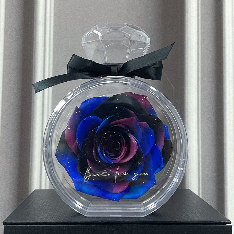 Eternal Flower Ornaments Transparent Cover Dried Rose Gift Box For Christmas New Year Valentine's Day