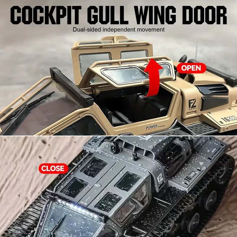 High Horsepower Remote-controlled Tank, Off-road Vehicle, Armored Vehicle, All Terrain Track, Adjustable Speed, High-speed Climbing, Drifting, Boys' Outdoor Toy Car With Two Rechargeable Batteries