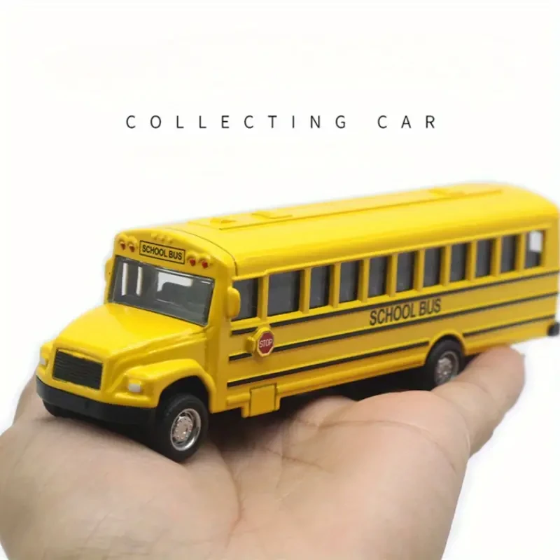 Alloy School Bus Model 14CM American School Bus Toy Big Bus Model Halloween Christmas Gift