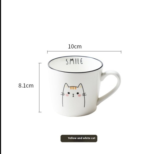 Ceramic Cup Breakfast Creative Drinking Water Couple Mark Kitchen Gadgets