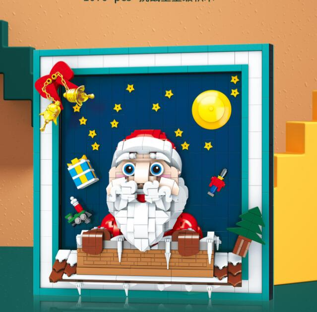 Christmas Photo Frame Small Particles Puzzle Assembling Building Blocks Children's Toys