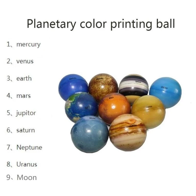 9/10pcs Toys Education Planet Ball Elastic Ball Shape Planet Solar System