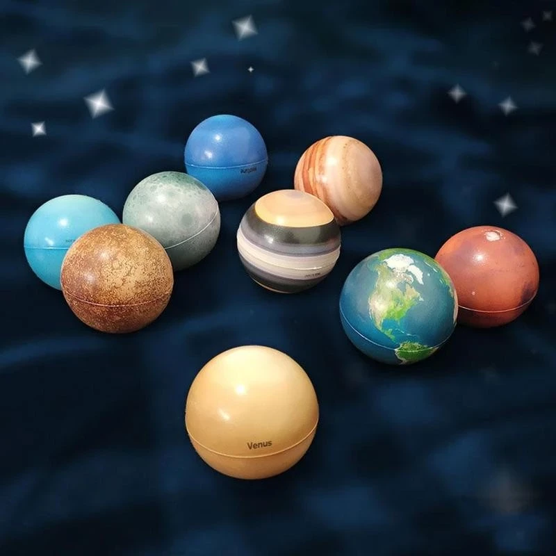 9/10pcs Toys Education Planet Ball Elastic Ball Shape Planet Solar System