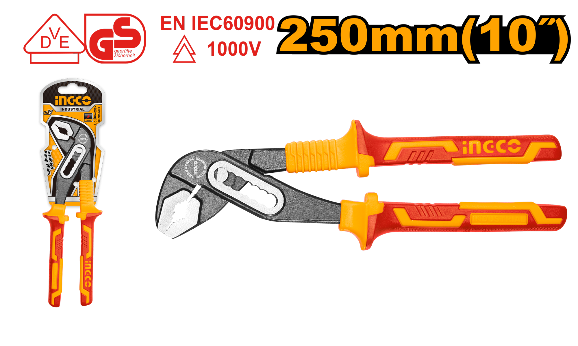 Insulated pump pliers 250mm