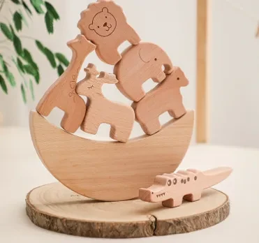 Children's Moon Balance Building Blocks Desktop Game