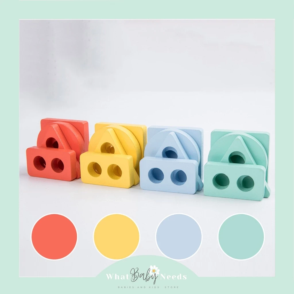 Montessori Wooden Toy 4 in 1 / Toys Educational Wooden Scrapenak Shape & Color