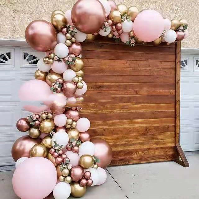 Retro Rose Gold Balloon Chain Set Birthday Party Decoration