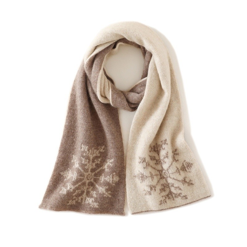 Women's Autumn And Winter Thickening Jacquard Cold-proof Windproof Warm Mid-length Knitted Cashmere Scarf