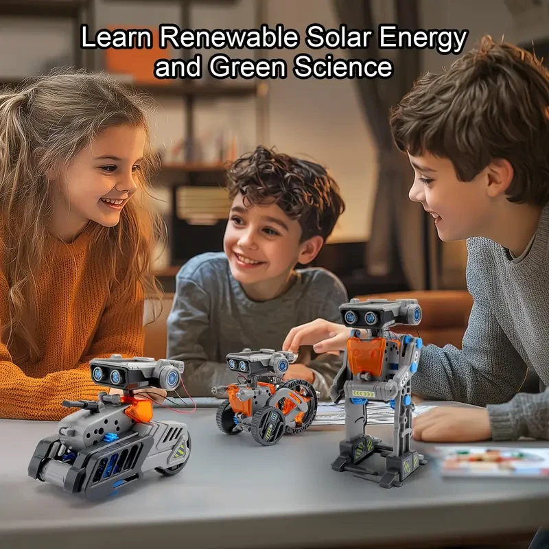 1pc Sillbird 15-in-1 Solar Robots Toy, Dual Power STEM Kit for Kids 8-14, DIY Building Science Education, ABS Material, No Battery, Ideal Birthday Gift for Boys and Girls