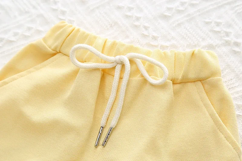 Girls' Summer Cotton Short-sleeved Shorts Suit