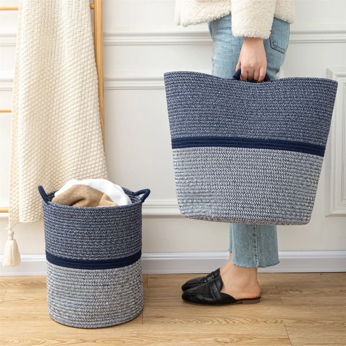 Nordic Cotton Dirty Clothes Storage Basket